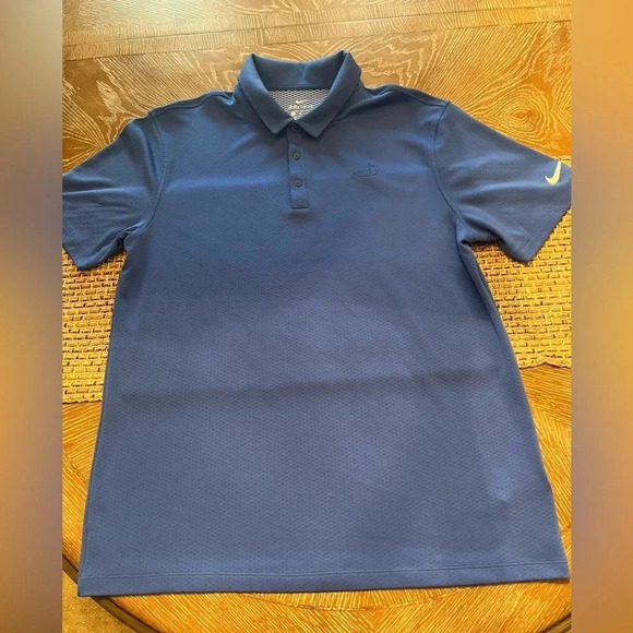 Nike Golf Dri Fit Blue Polo Shirt Short Sleeves Men size L 100% Polyester‎ - Picture 8 of 8